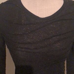 Vera Wang black sweater with metallic gold. Xs